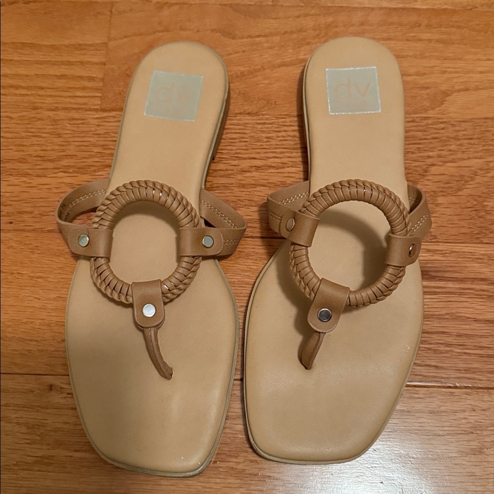 Dolce Vita Neutral Nude  Flat Slide Mecca Sandal 7.5